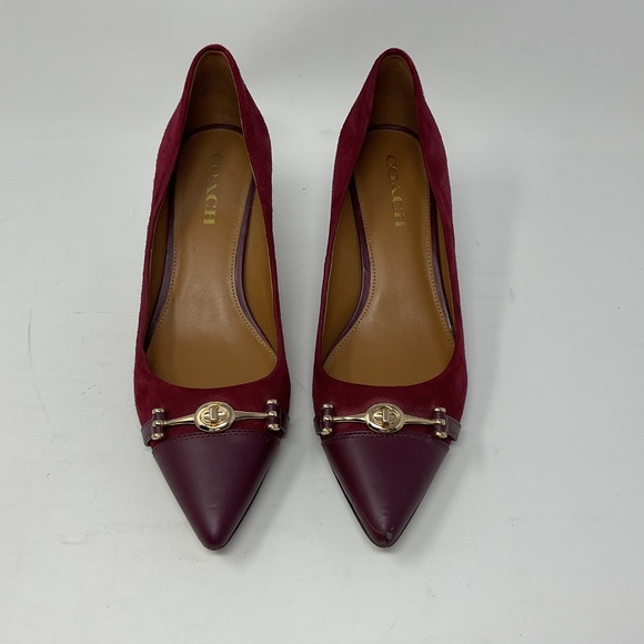 Coach Lauri Two Tone Red Burgandy Heels - Picture 2 of 9